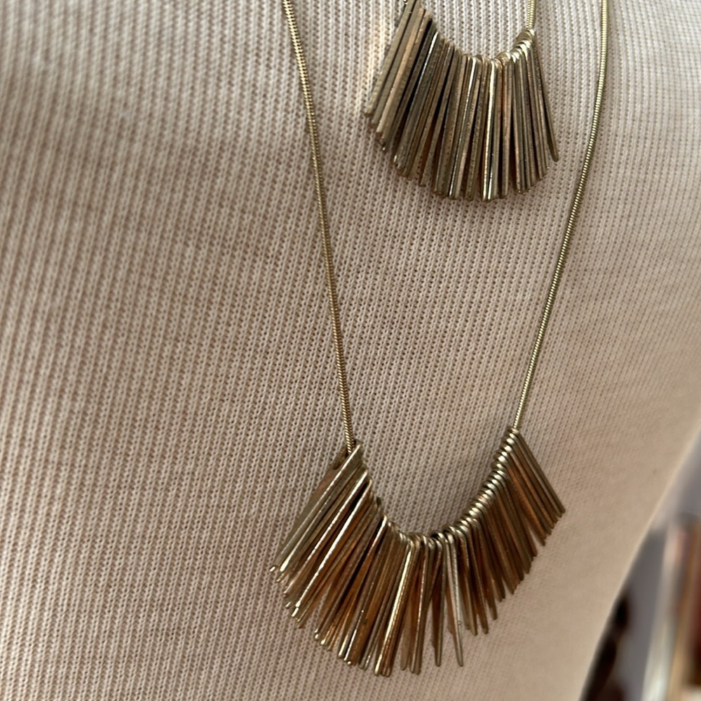 Extra long gold necklace